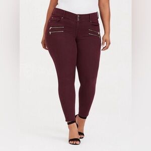 Torrid Super Stretch Jeggings Burgundy Women Size 26S
